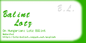 balint lotz business card